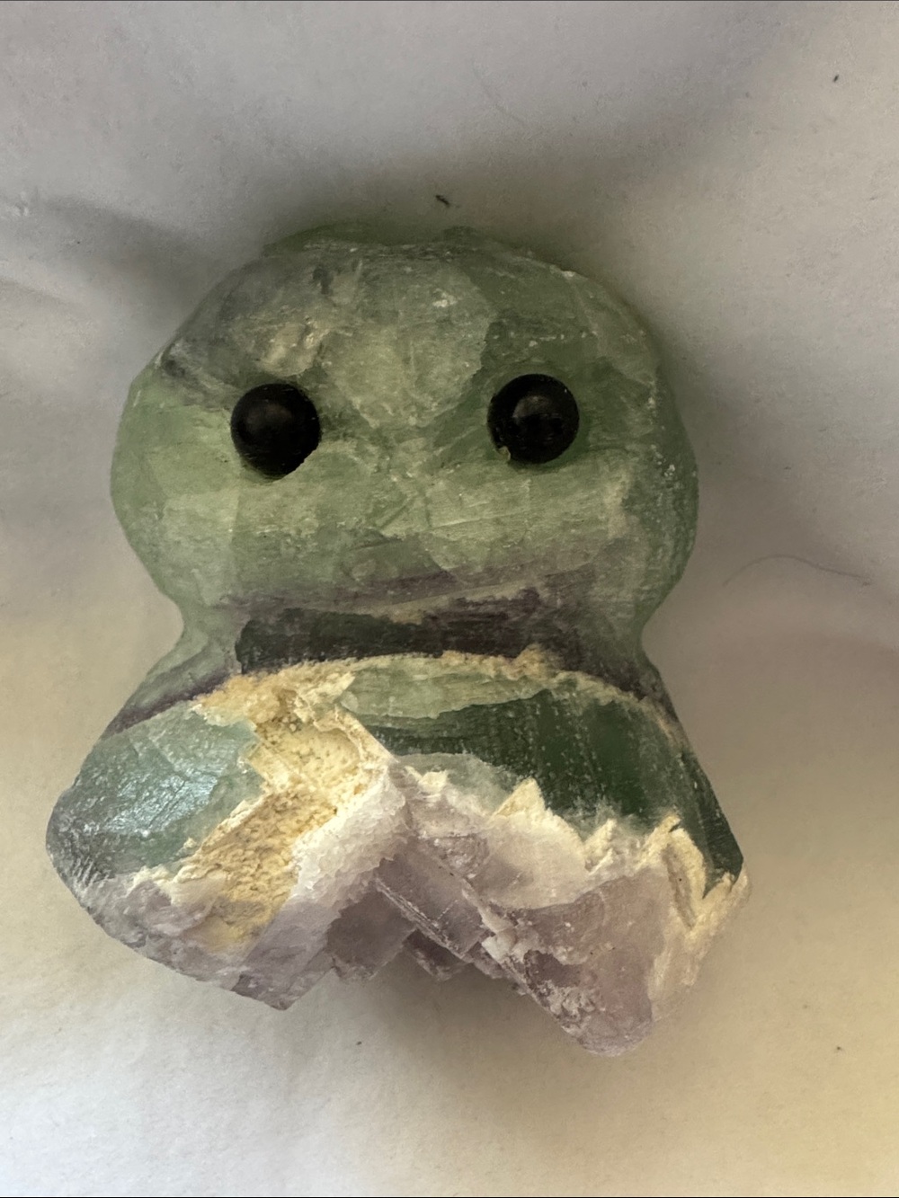 Unpolished, fluoride crystal carving - Natural Decorative